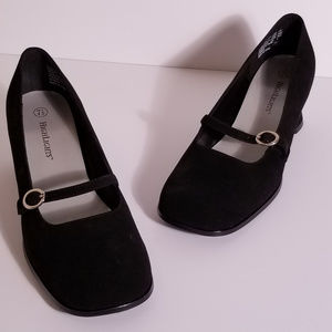 HIGHLIGHTS Black Suede Mary Janes